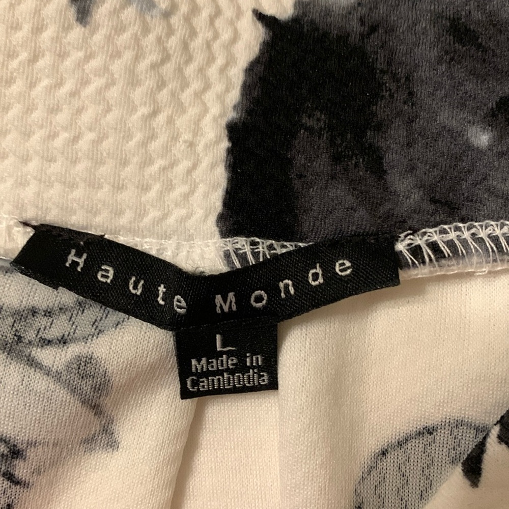 Haute Monde Textured Floral Pleated Elastic Waist A-Line Midi Skirt Medium - Picture 3 of 4